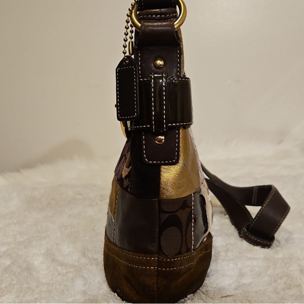 Coach Holiday Patchwork Handbag/ Shoulder Bag. Li… - image 5